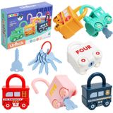 Brinquedo Didático Montessori Gkdoms Locks &amp; Keys Cars 18 Milhões De Crianças