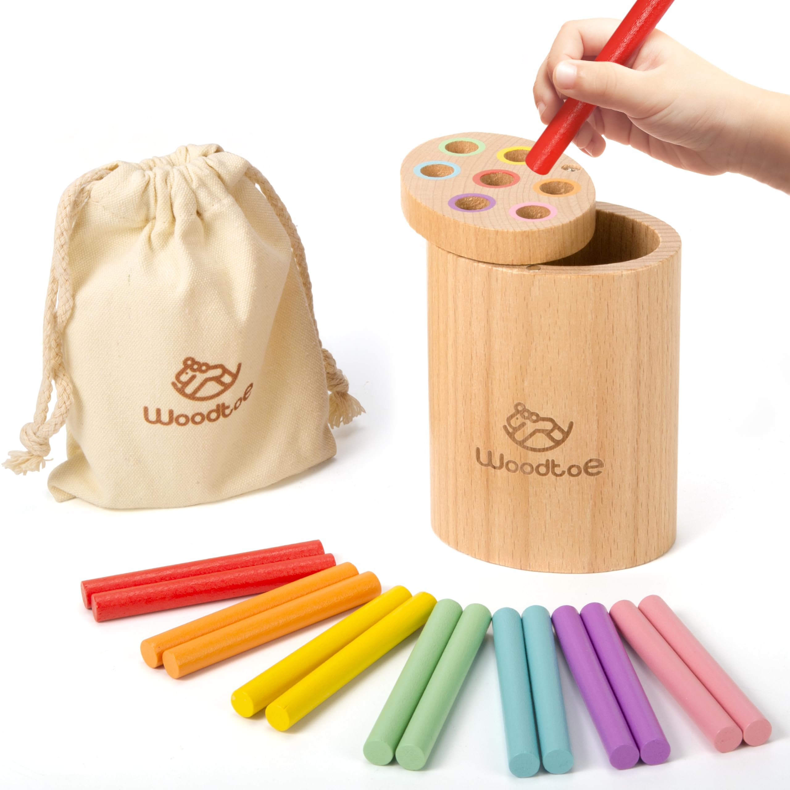 Brinquedo Montessori Sticks Woodtoe Woodtoe Para Crianças De 1 A 3 Anos