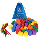 Kit De Miçangas De Laço Play Brainy De 36 Peças Para Crianças Com Cordas