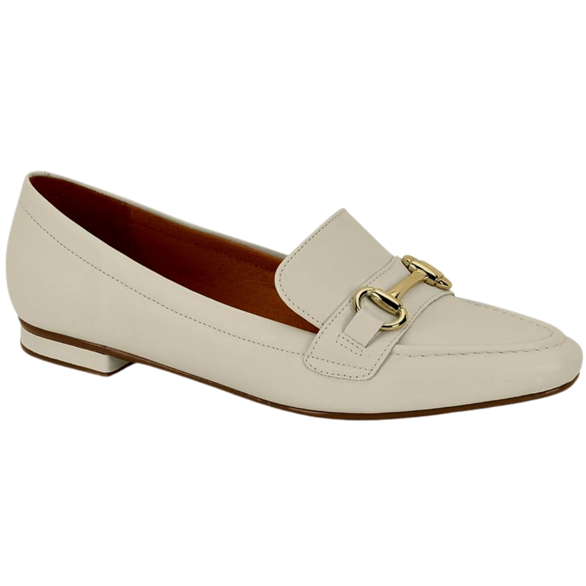 Sapato Mocassim Feminino Conforto Fivela Vizzano 1351.106.7286 - Branco Off - 35