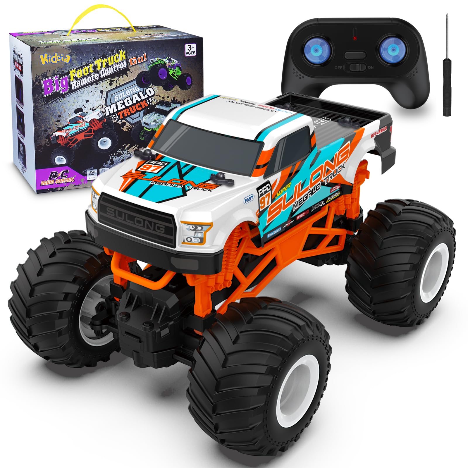 Carro De Controle Remoto Kidcia 1:16 Scale Rc Monster Truck