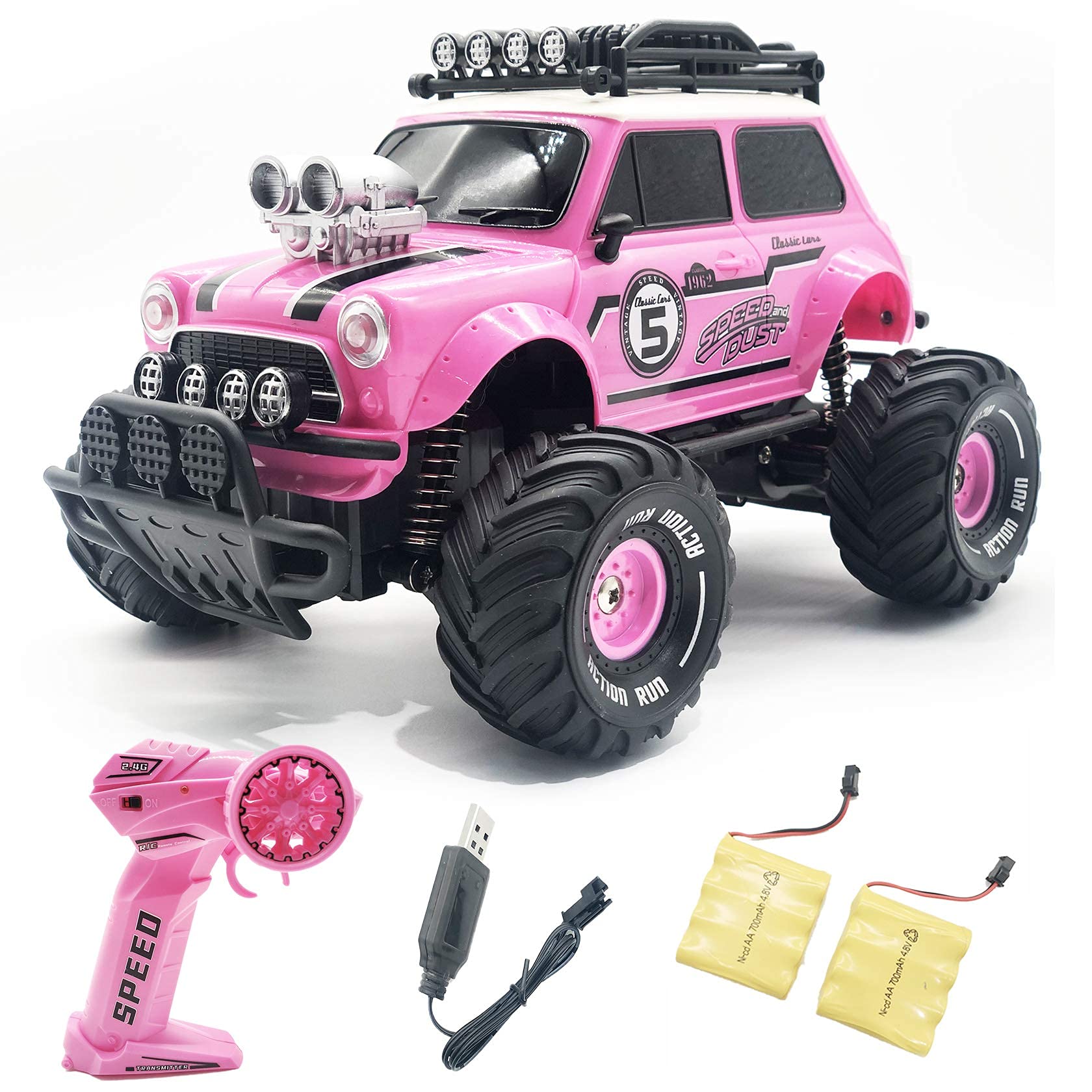 Carro De Controle Remoto 10leccion 2,4 Ghz Rosa Para Meninas Com Bateria