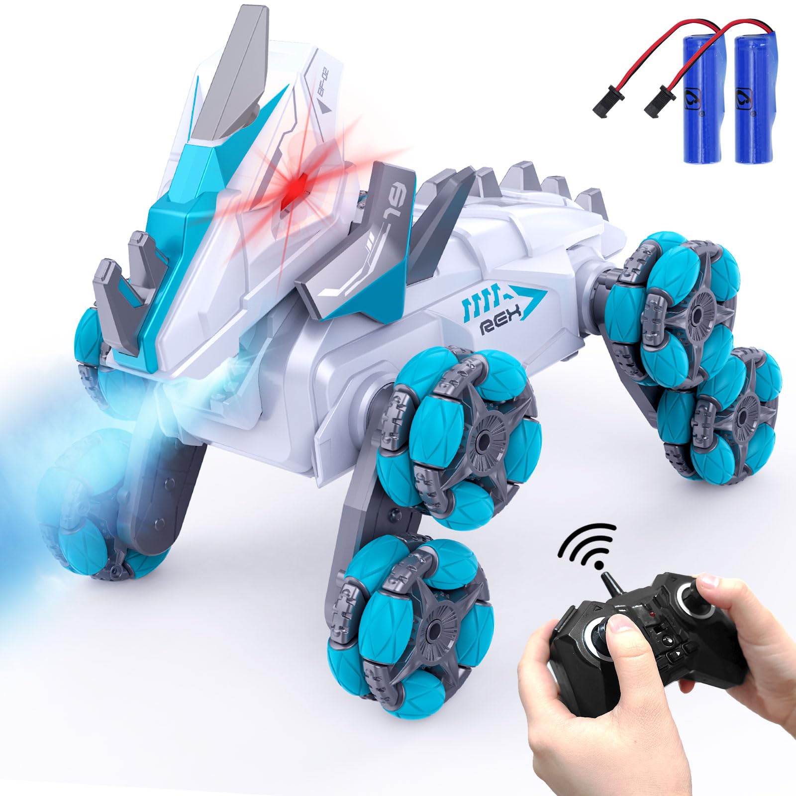 Carro De Controle Remoto Unanscre Dinosaur Rc Stunt 8wd 360°