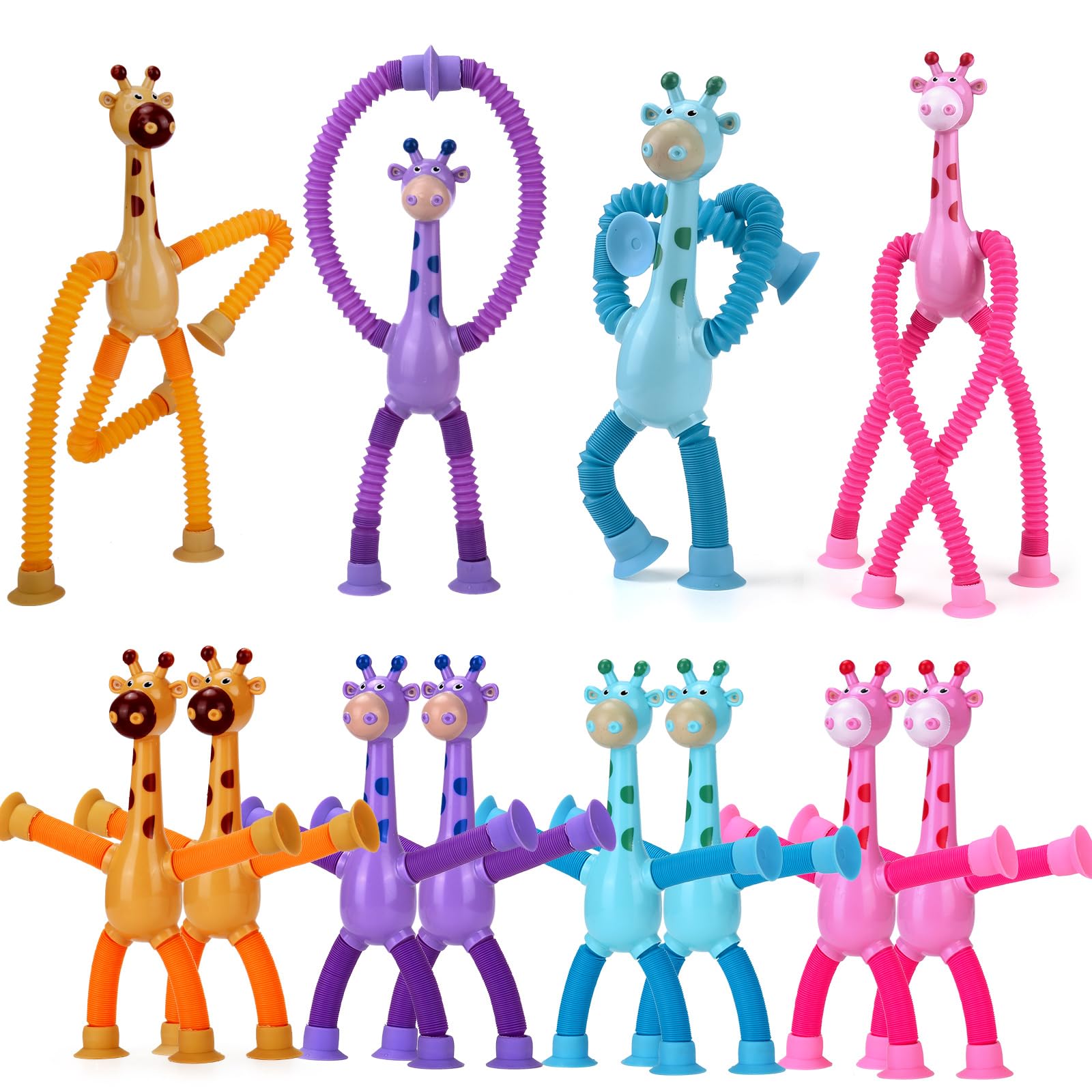 Ventosa Telescópica Giraffe Toy Arhiva, Pacote Com 12 Unidades Para Crianças