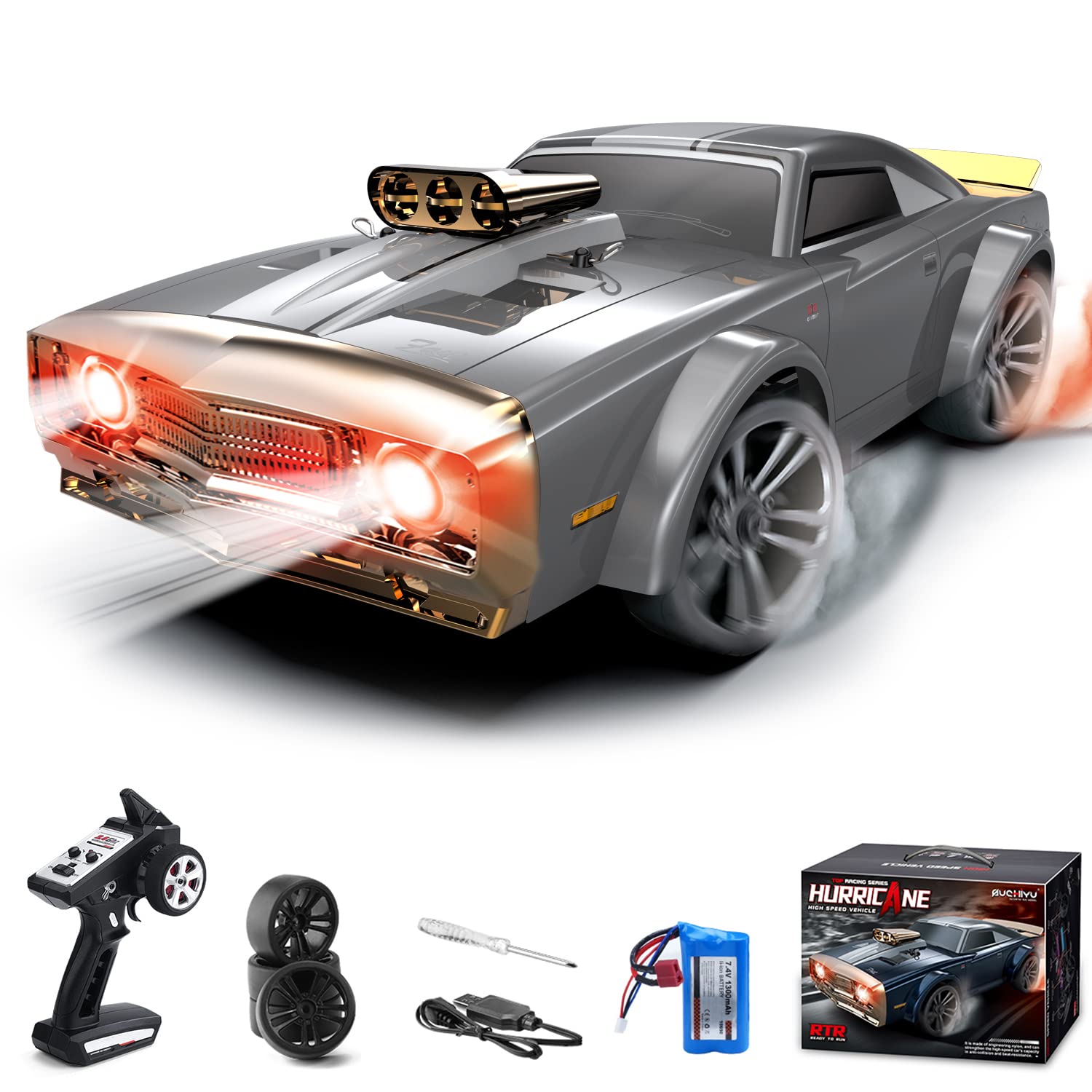 Carro De Controle Remoto Mostop 1/16 Scale Rtr Muscle Car 35km/h