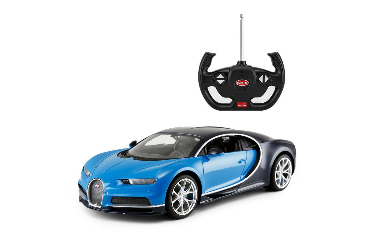 Carro De Controle Remoto Rastar Bugatti Chiron 1:14 Scale Blue