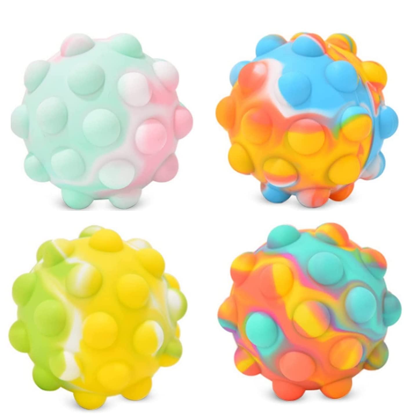 Brinquedo Sensorial Fidget Toy Tirdkid Pop Ball 3d Bubble, 4 Pacotes