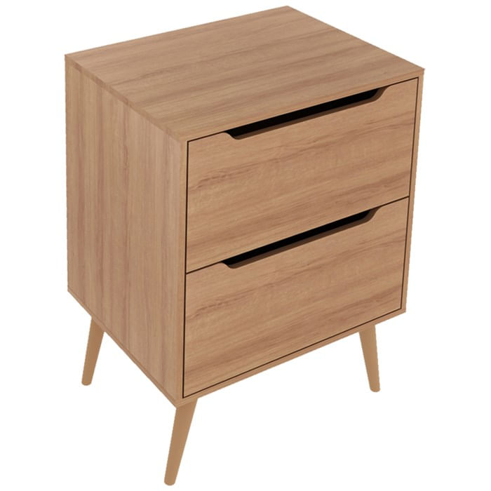 Gabinete Para Banheiro 60 Cm Com 2 Gavetas Bn3639 Amendoa Tecno Mobili