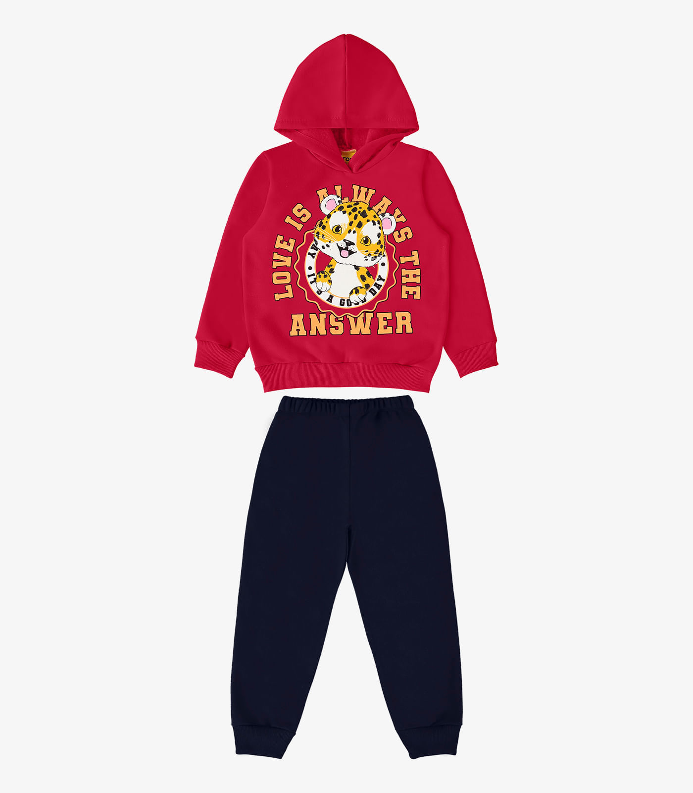 Conjunto Infantil Blusão Com Calça Rovi Kids Vermelho 2