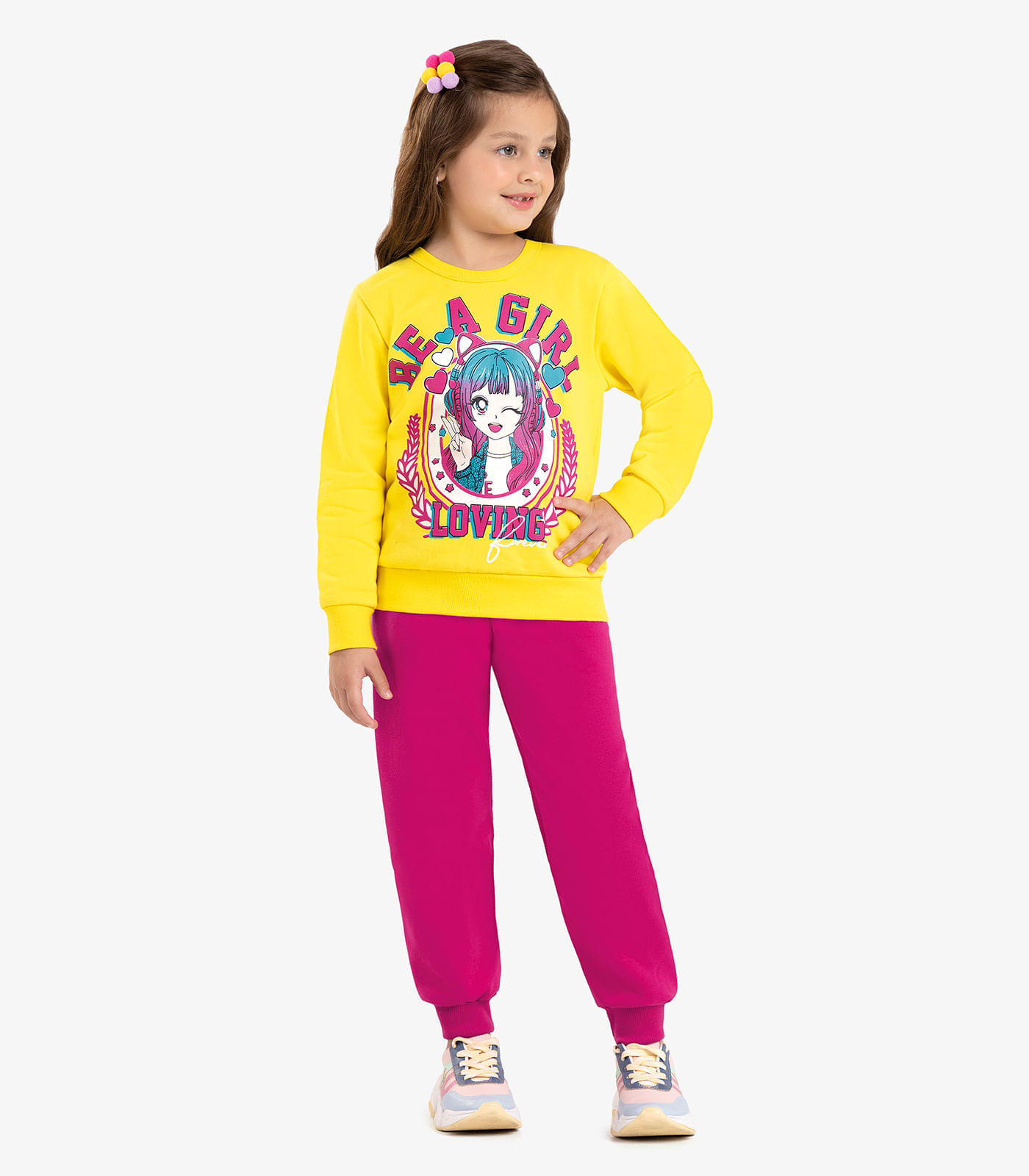 Conjunto Infantil Blusão Com Calça Rovi Kids Amarelo 10