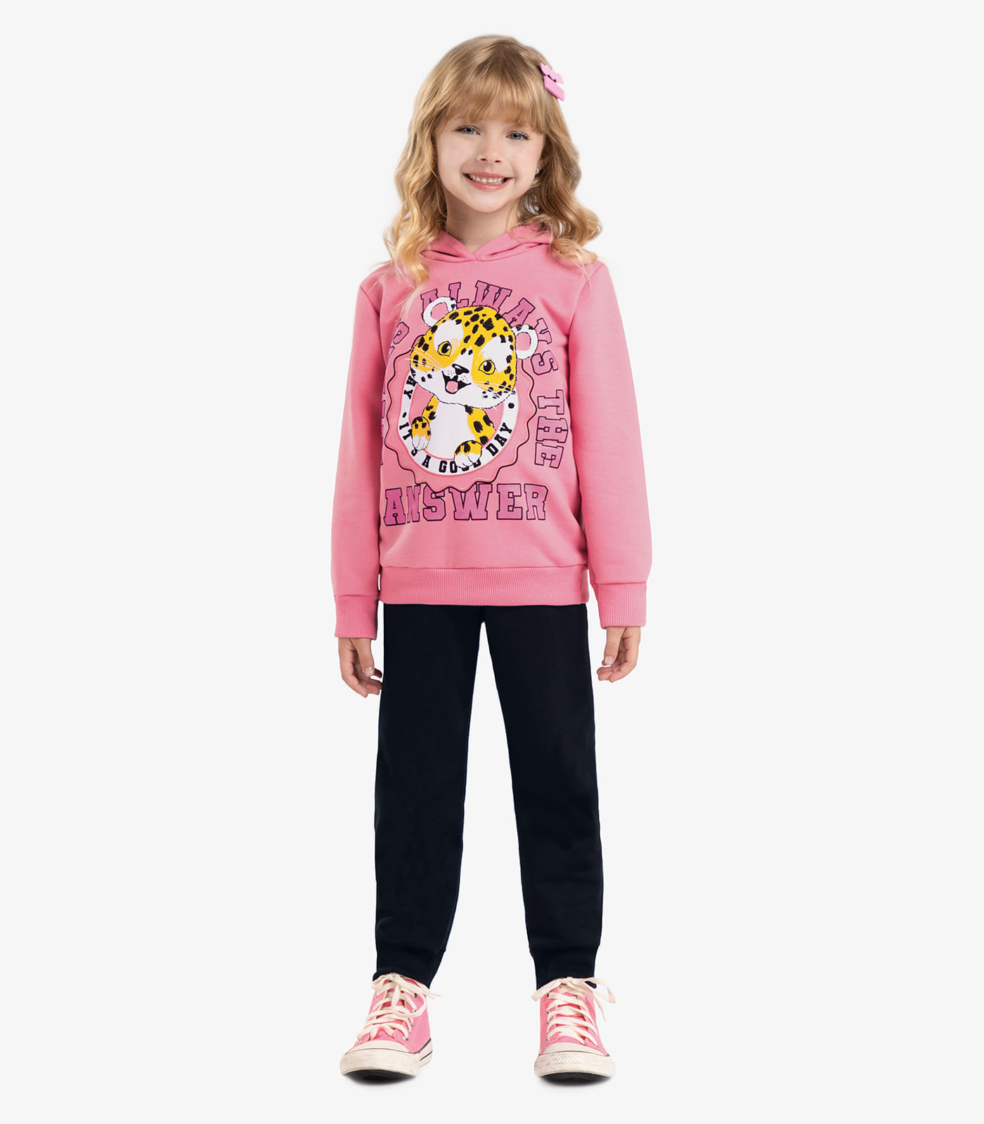 Conjunto Infantil Blusão Com Calça Rovi Kids Rosa 10