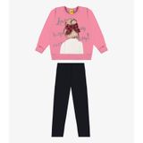 Conjunto Infantil Blusão Com Legging Rovi Kids Rosa 2