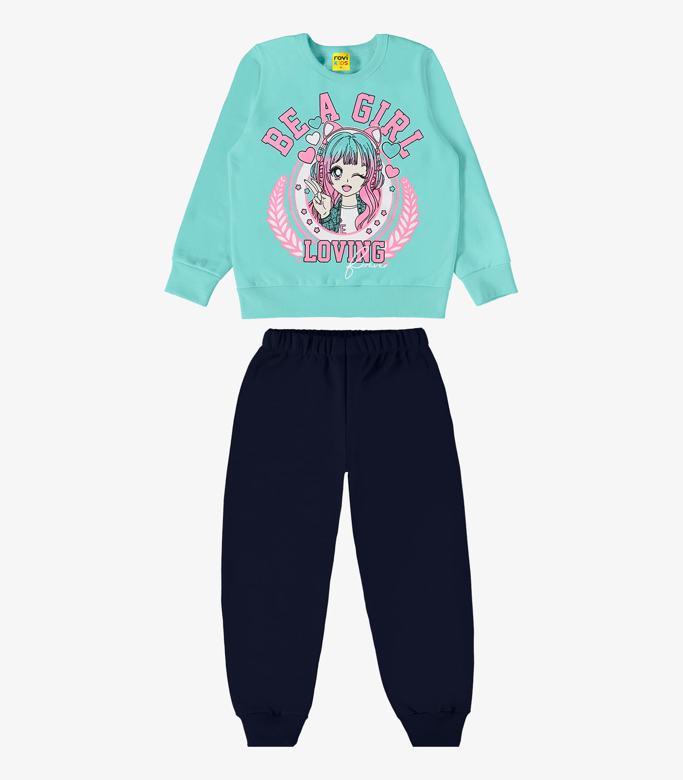 Conjunto Infantil Blusão Com Calça Rovi Kids Azul 6