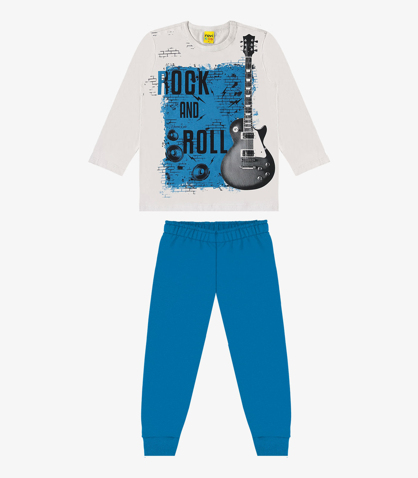 Conjunto Camiseta Manga Longa E Calça Rovi Kids Branco 4