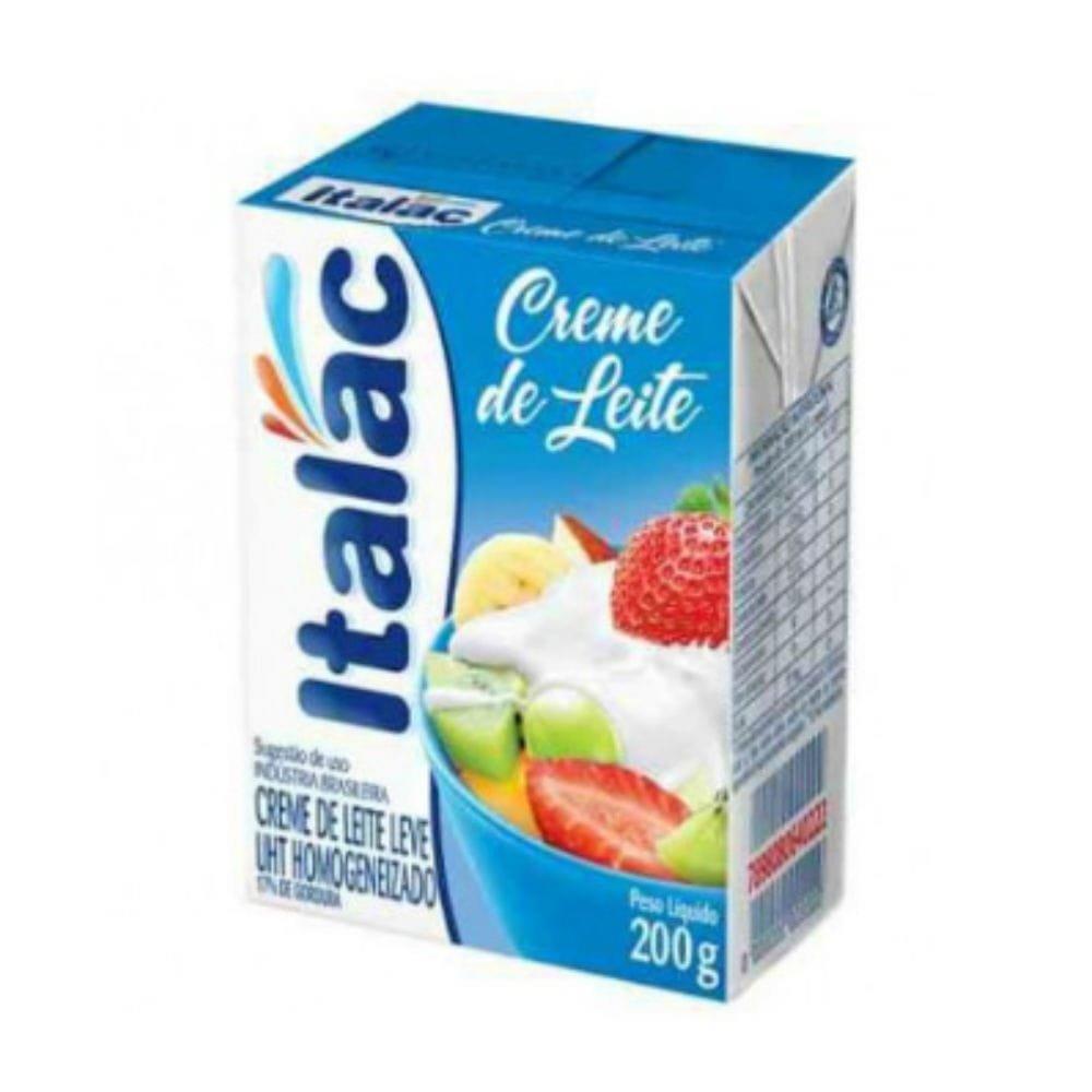 Creme De Leite Italac 200g - Embalagem Tetra Pack Com 24 Unidades