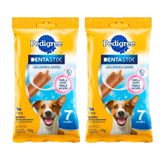 Kit Com 2 Petisco Pedigree Dentastix Cães Adultos Raças Pequenas 7 Unidades 110g