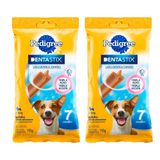 Kit Com 2 Petisco Pedigree Dentastix Cães Adultos Raças Pequenas 7 Unidades 110g