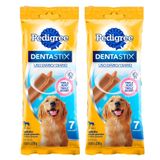 Kit Com 2 Petisco Pedigree Dentastix Cães Adultos Raças Grandes 7 Unidades 270g