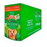 Caixa 15un Ração Úmida Dog Chow Sachê Cães Adultos Raças Pequenas Carne 100g