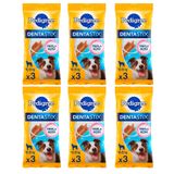 Kit Com 6 Petisco Pedigree Dentastix Cães Adultos Raças Médias 3 Unidades 77g