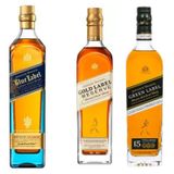 Whisky Johnnie Walker Gold Label + Blue Label + Green Label