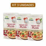 Kit 3x: Mistura Para Pizza Sem Glúten Vitalin 200g