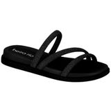 Tamanco Rasteira Feminina Tiras Brilhantes Beira Rio 8488.108.26532 - Preto - 35