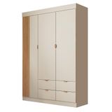 Guarda Roupa Infantil Ayla 3 Portas E 4 Gavetas Off White Acetinado - Phoenix Baby