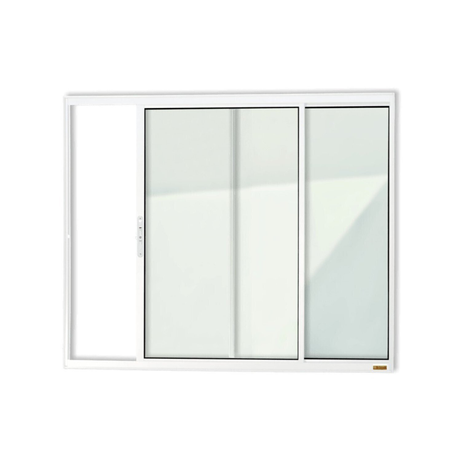 Janela De Aluminio Veneziana De Correr 120x120cm 2 Folhas Com Vidro Liso Confort Brimak  Branco