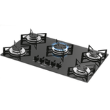 Fogão Cooktop Fischer 5q Gás Mesa Vidro Preto Bivolt