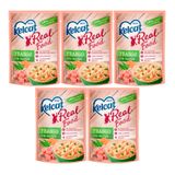 Kit Com 5 Ração Úmida Kelcat Real Food Sachê Para Gatos Castrados Sabor Frango Com Vegetais 85g