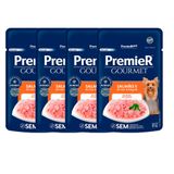 Kit Com 4 Ração Úmida Premier Gourmet Cães Salmão E Arroz Integral 85g