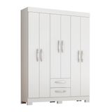 Guarda-roupa Com 6 Portas E 2 Gavetas Branco/rosa Nt6015 Notável Móveis