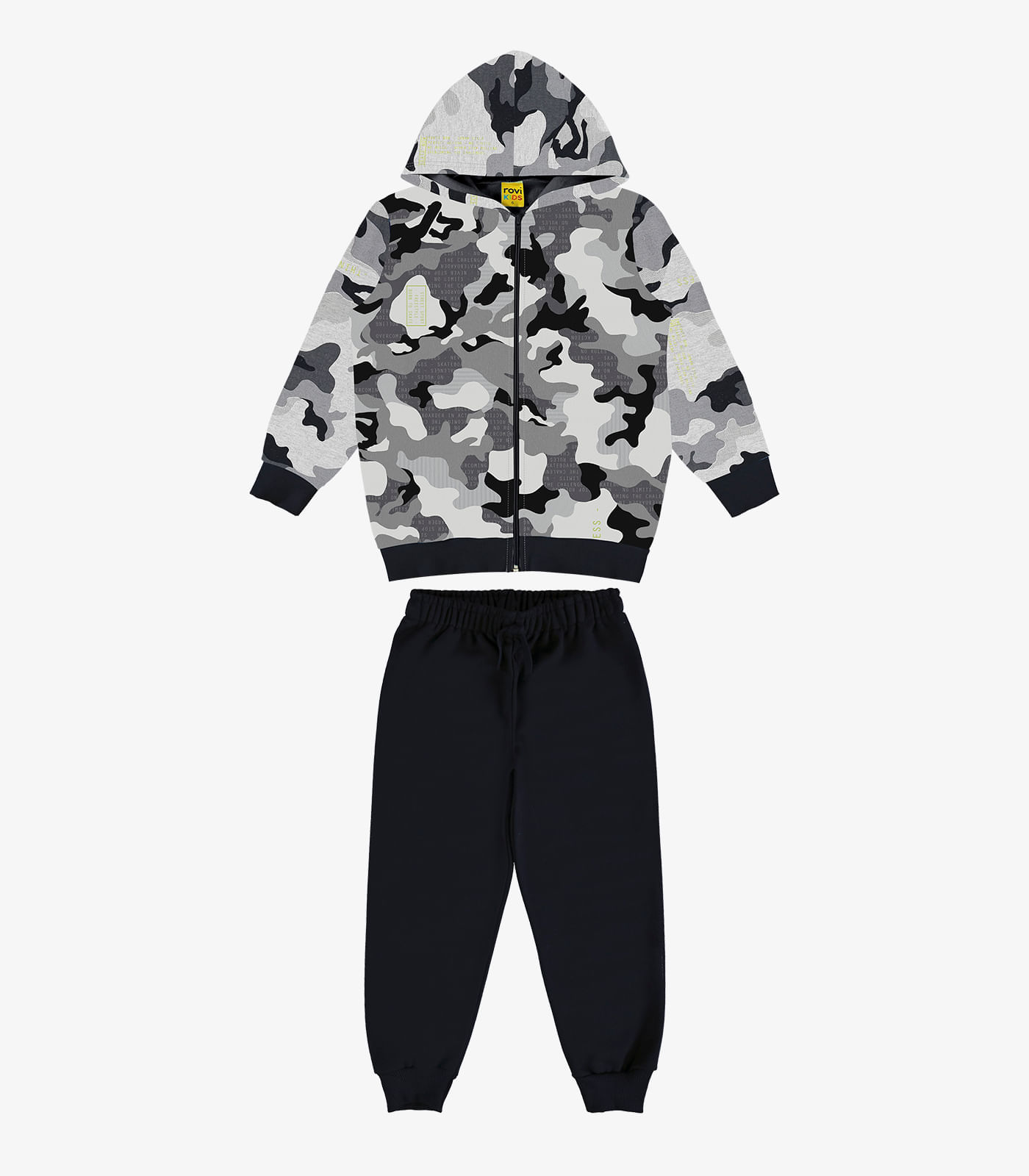 Conjunto Infantil Jaqueta Com Calça Rovi Kids Preto 4