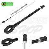 Antena Corta Pipa Moto Retrátil Guidao Aço Inox 7/8' Preto