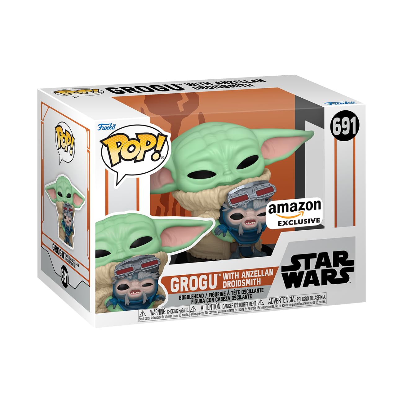 Funko Pop! Star Wars Mandalorian Grogu Com Anzellan Droidsmit