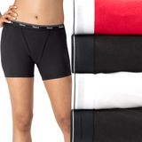 Cueca Boxer Feminina Hanes No Meio Da Coxa, Pacote Com 4