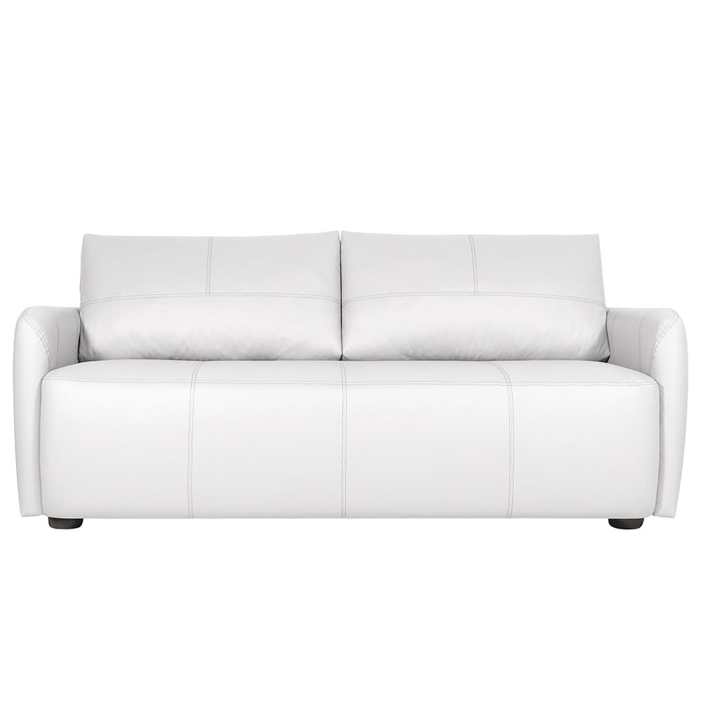 Sofá Living 2 Lugares Sala De Estar 180cm Virtus L07 Couro Branco - Mpozenato