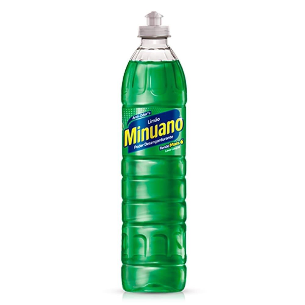 Detergente Minuano Lava Louças Limão 500ml - Embalagem Com 24 Unidades