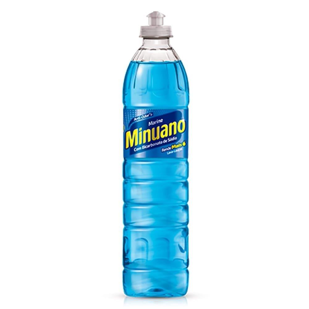 Detergente Minuano Lava Louças Marine 500ml - Embalagem Com 24 Unidades