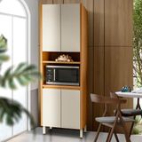 Paneleiro Torre Quente 4 Portas Com Nicho Para Forno Nature Off White Dani Shop Jm