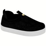 Tênis Infantil Meninas Slip On Conforto Molekinha 2118.570.26700 - Mult Preto/preto - 19