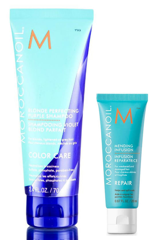 Shampoo Moroccanoil Blonde Perfecting &amp; Mending Infusion Set