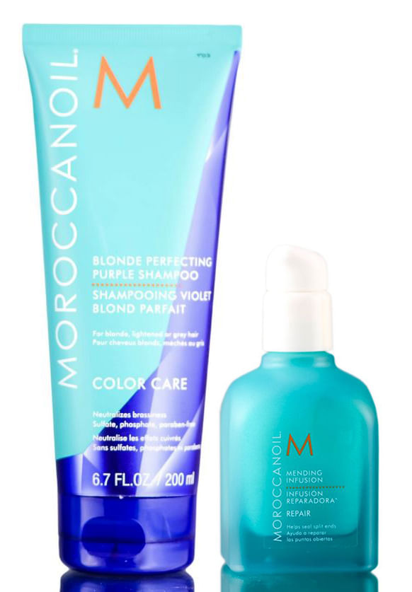 Shampoo Moroccanoil Blonde Perfecting &amp; Mending Infusion Set