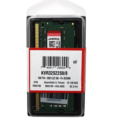 Memoria   8gb P/ Notebook Kingston Ddr4 3200mhz Kvr32s22s8/8