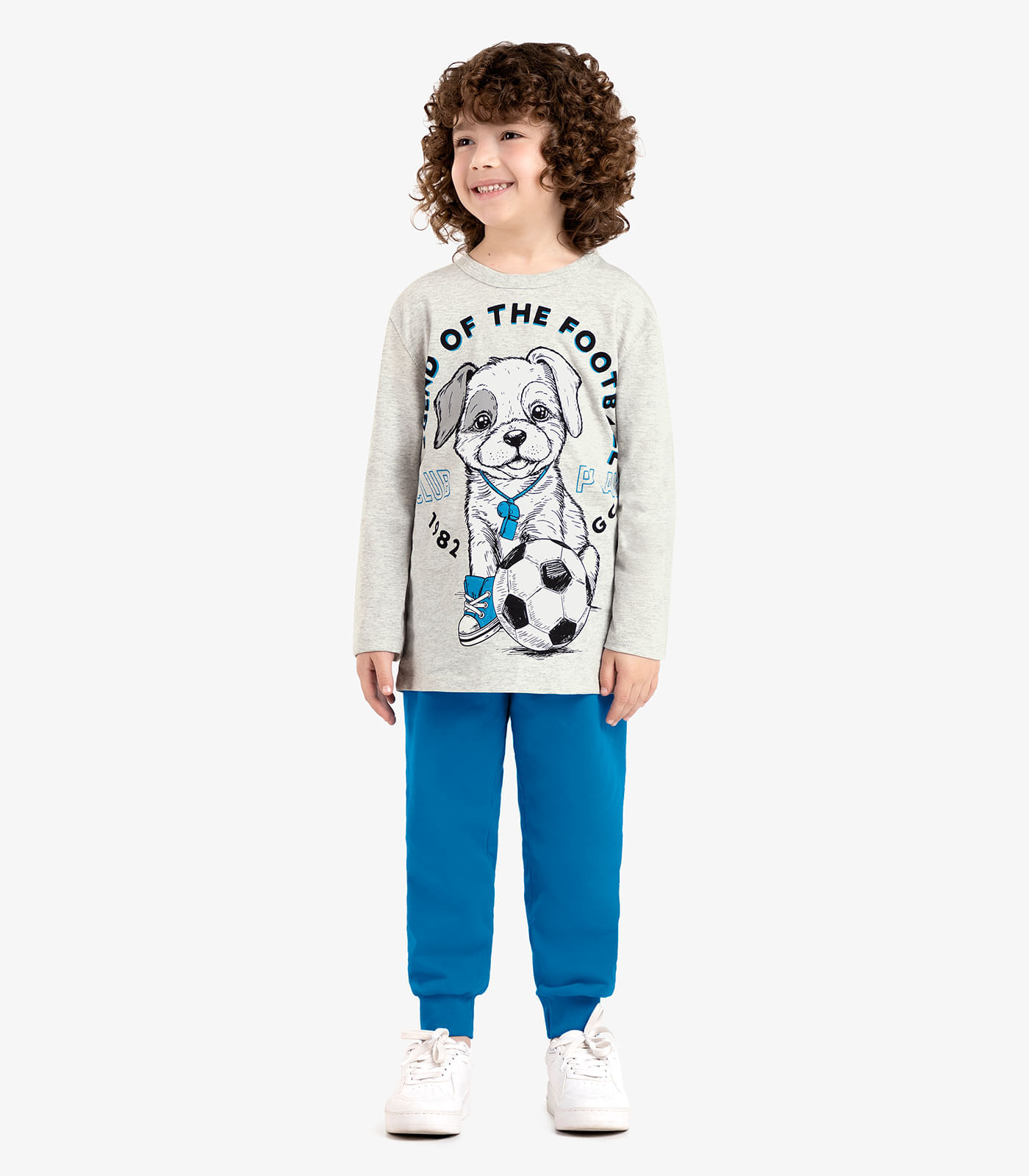 Conjunto Camiseta Manga Longa E Calça Rovi Kids Cinza 8