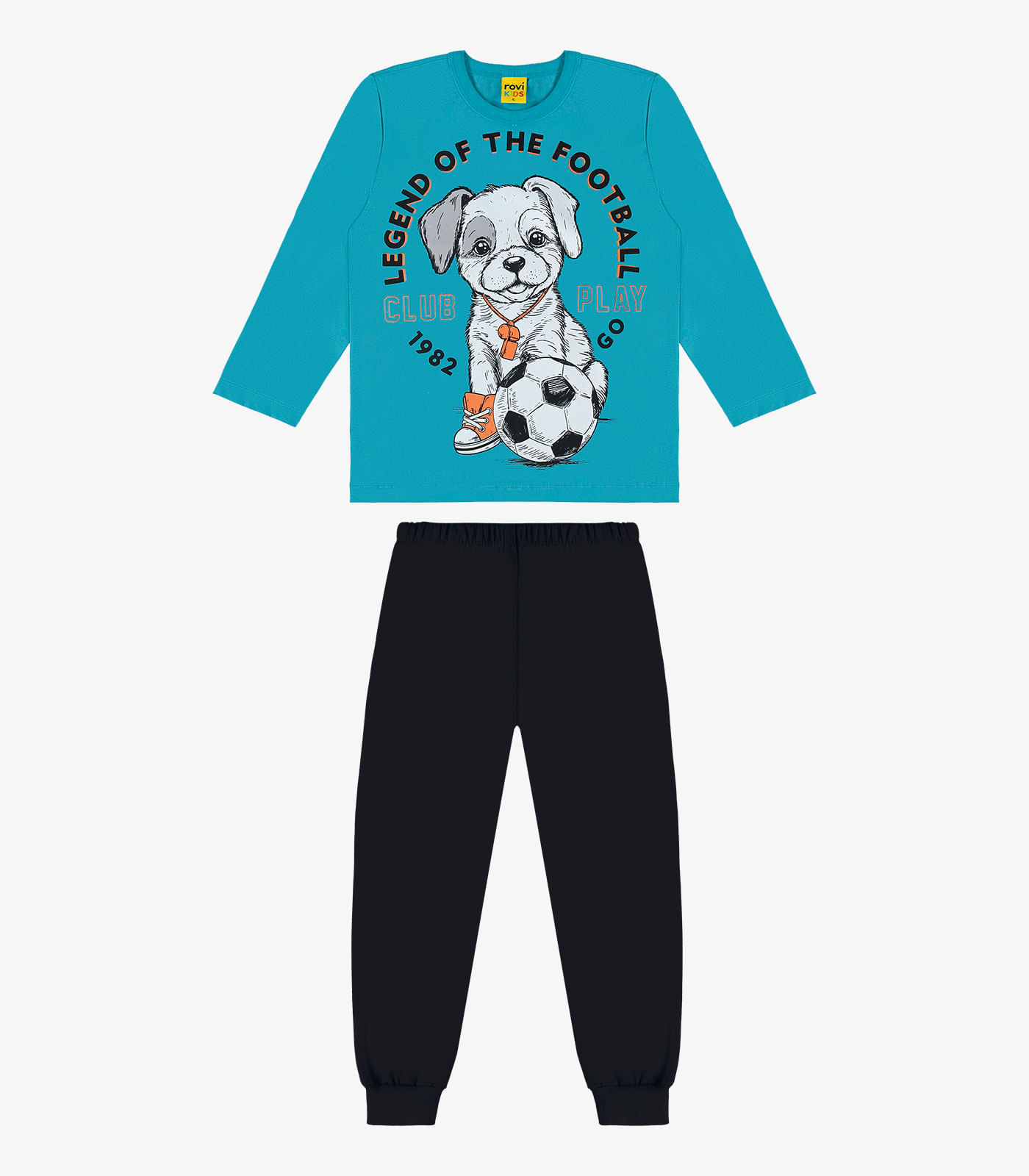 Conjunto Camiseta Manga Longa E Calça Rovi Kids Azul 6