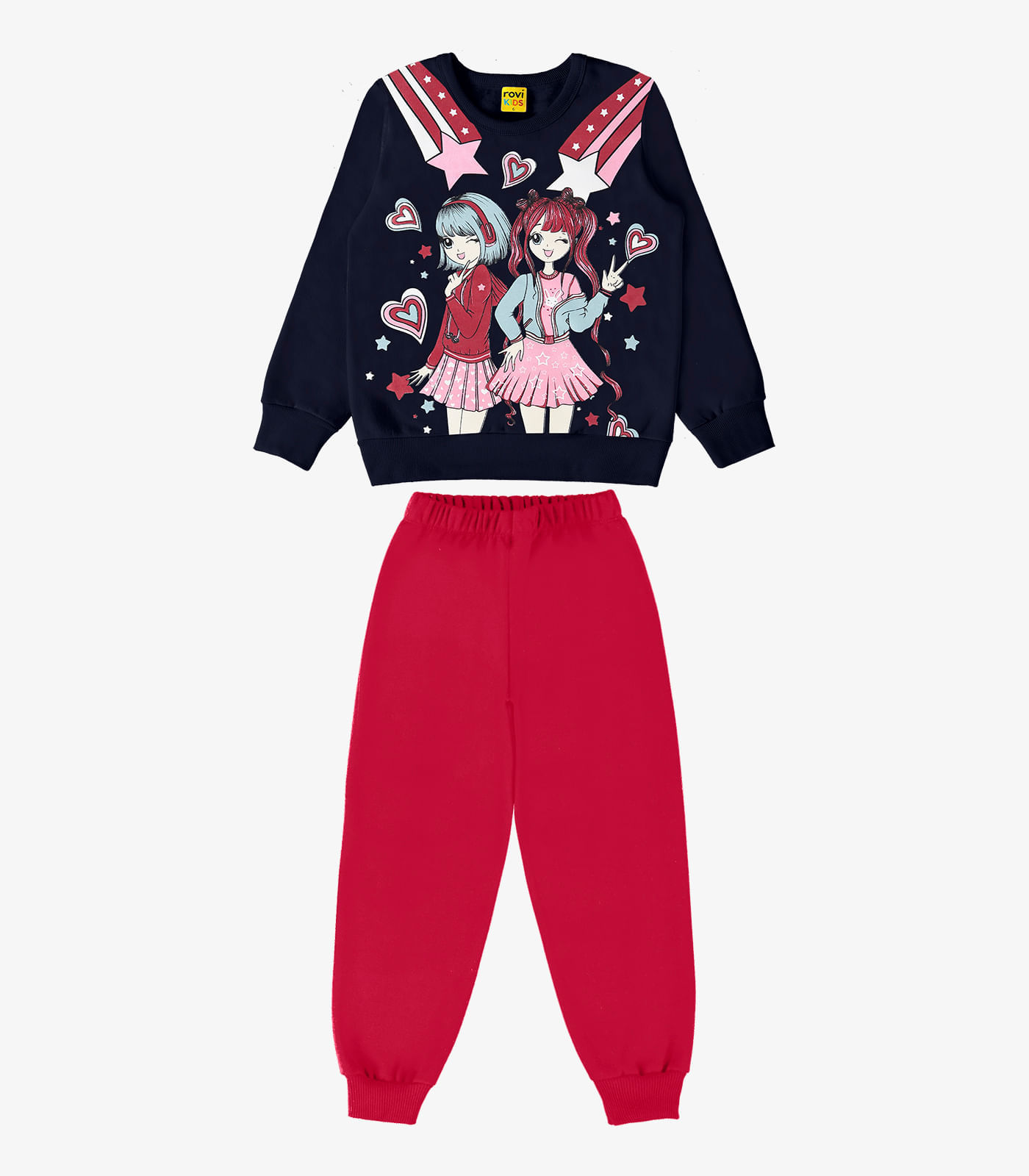 Conjunto Infantil Blusão Com Calça Rovi Kids Azul 8