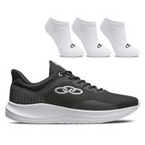 Kit 1 Tênis Masculino  Zex Olympikus E Meia Cano Invisível - Pacote Com 3 Pares