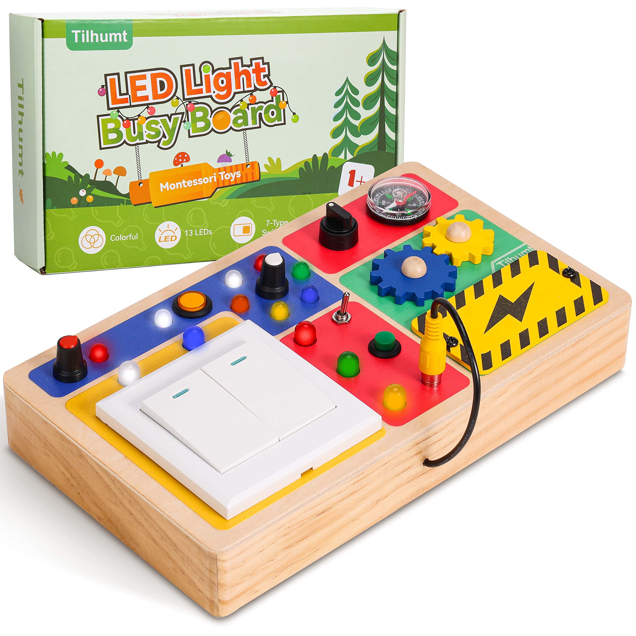 Brinquedo Montessori Busy Board Tilhumt Light Switch Para Crianças